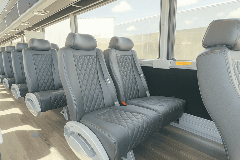 interior of Sparks Coach Bus Service charter bus