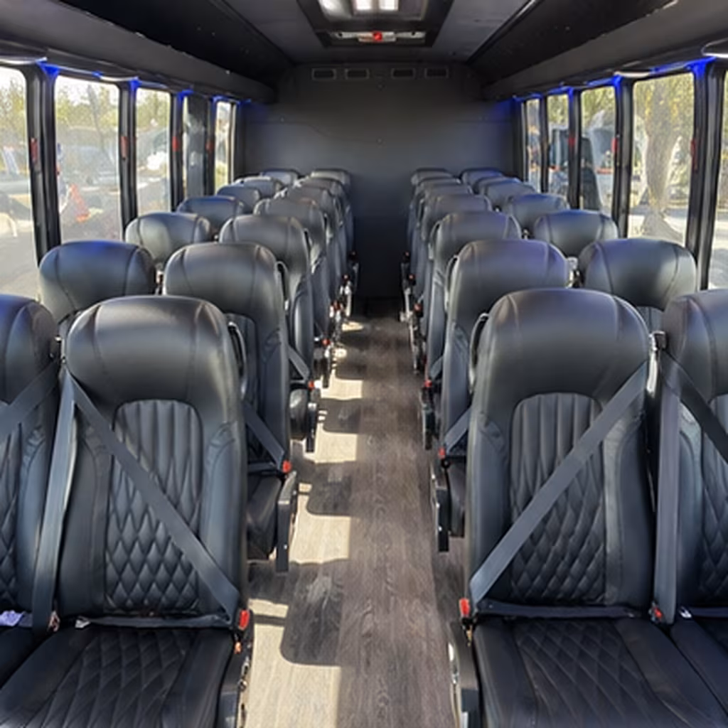 sparks 28 passenger minibus inside