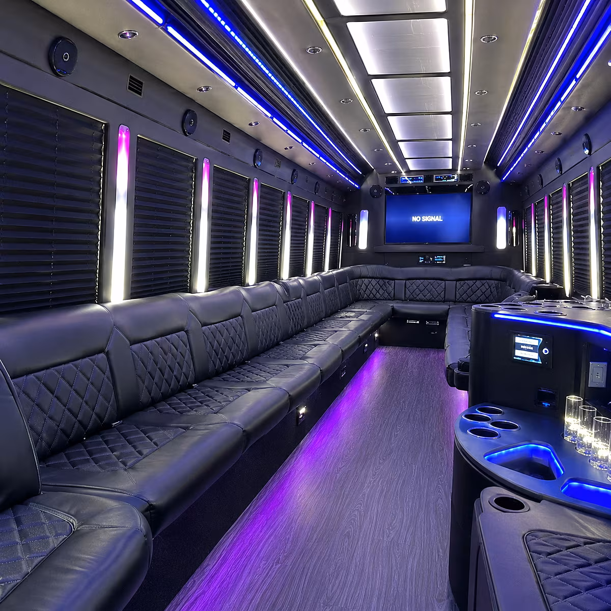 sparks 30 passenger party bus inside