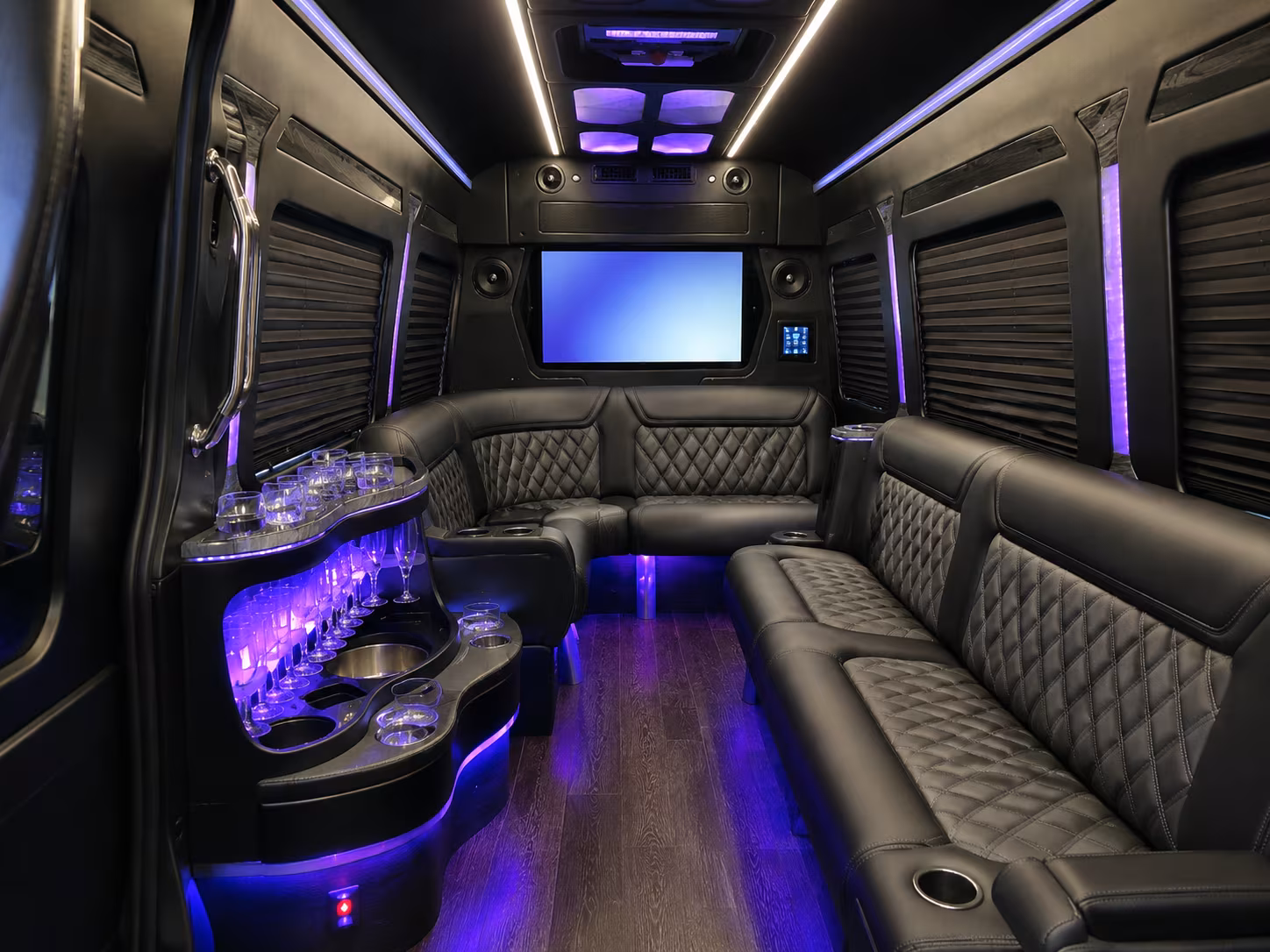 sparks 50 passenger party bus interior