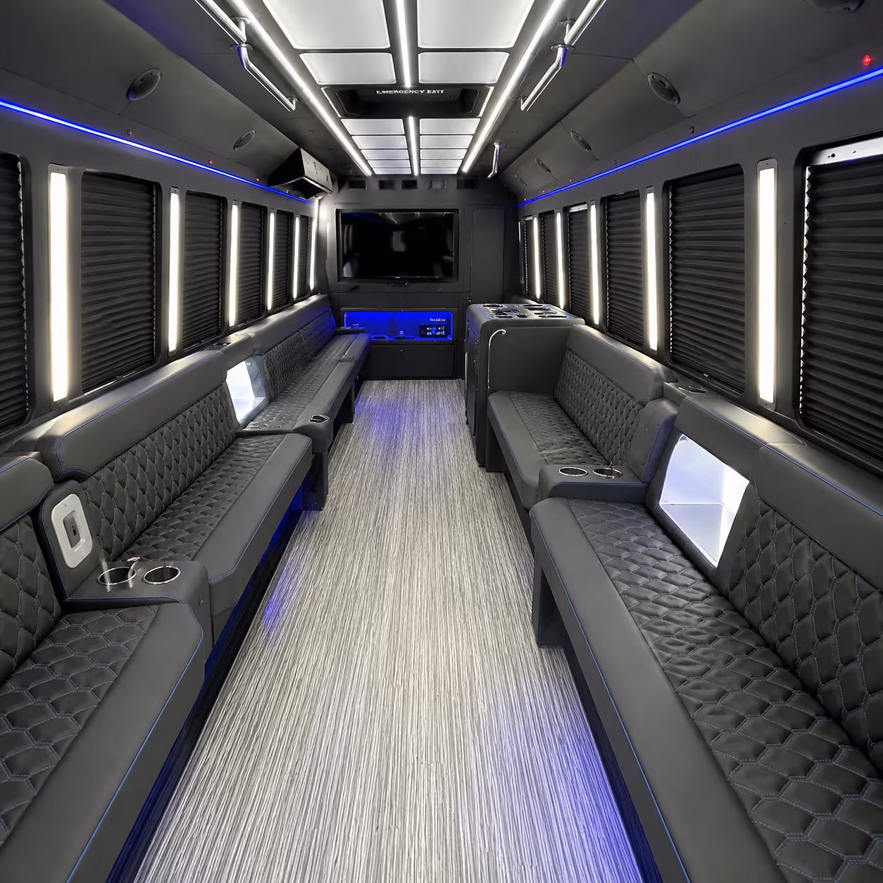 sparks party bus rental interior